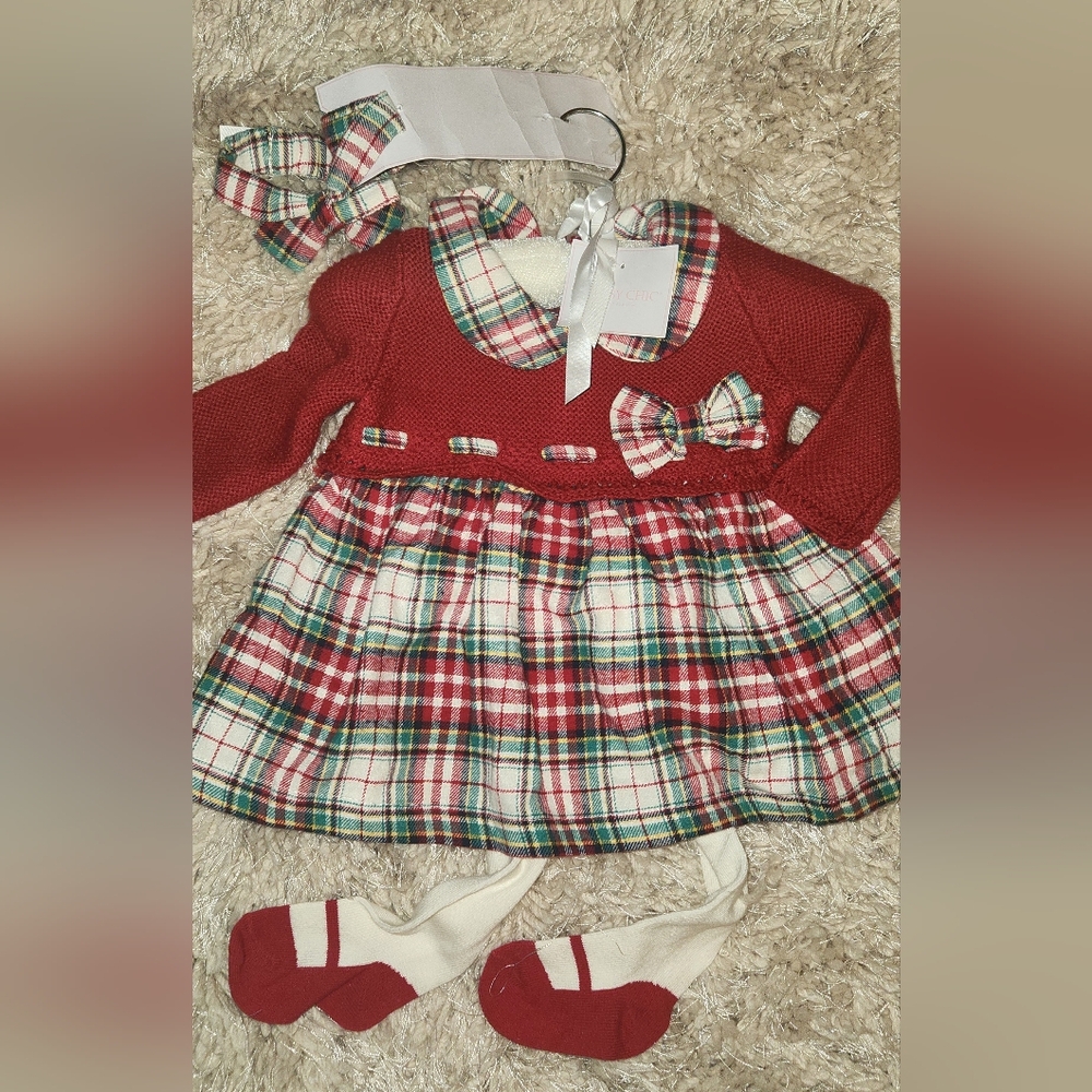 NEW HOLIDAY DRESS SET (0-3M)